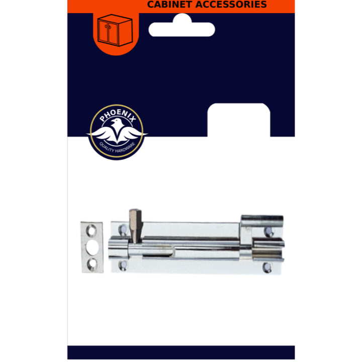 4 Inch Necked Chrome Barrel Door Bolt