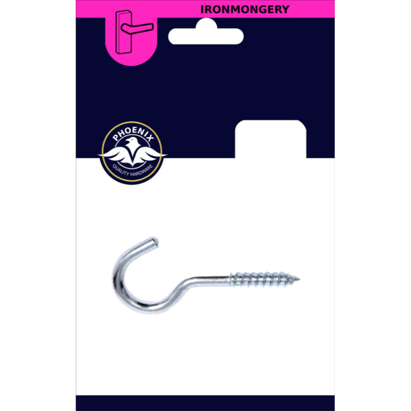 80 x 12mm Screw Hooks Zinc Coated - 2 Pack
