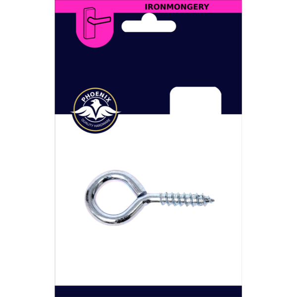 55 x 12mm Steel Screw Eyes - 2 Pack