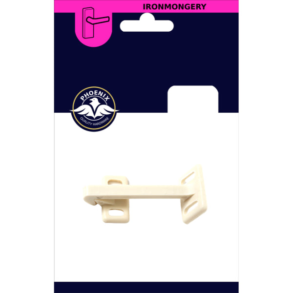 White Childproof Door Catch - 1 Piece