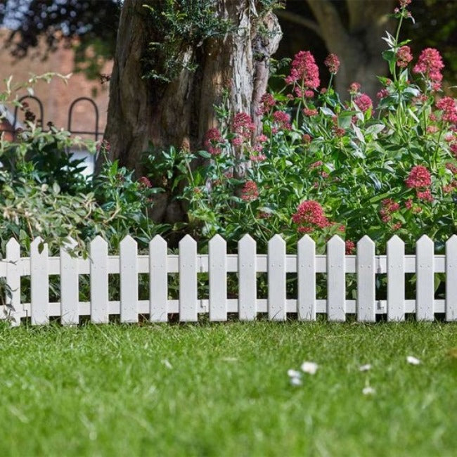 PicketFence Plant Bed & Lawn Edging White 20cm X 1.6M