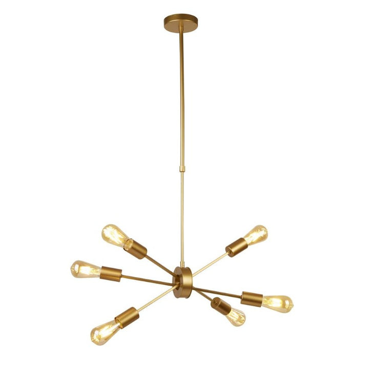 ALPHA 6LIGHT CEILING PENDANT LIGHT - GOLD METAL