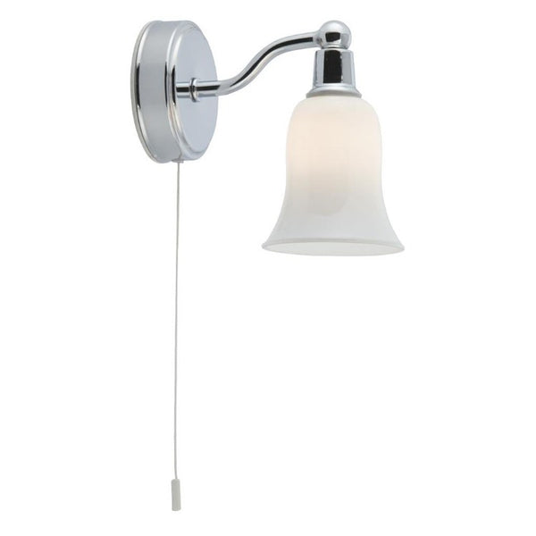 EQUADOR LED BATHROOM WALL LIGHT - CHROME & OPAL GLASS