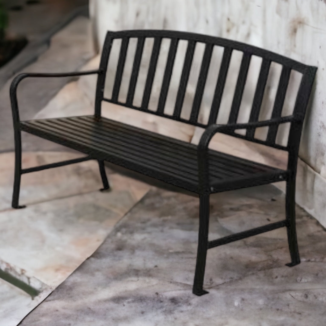 Black Metal Garden Bench