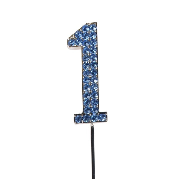 Diamante Blue No 1 Cake Decoration