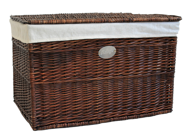 Natural Wicker Trunk with Fabric Line - Smyths Homevalue Enniscorthy
