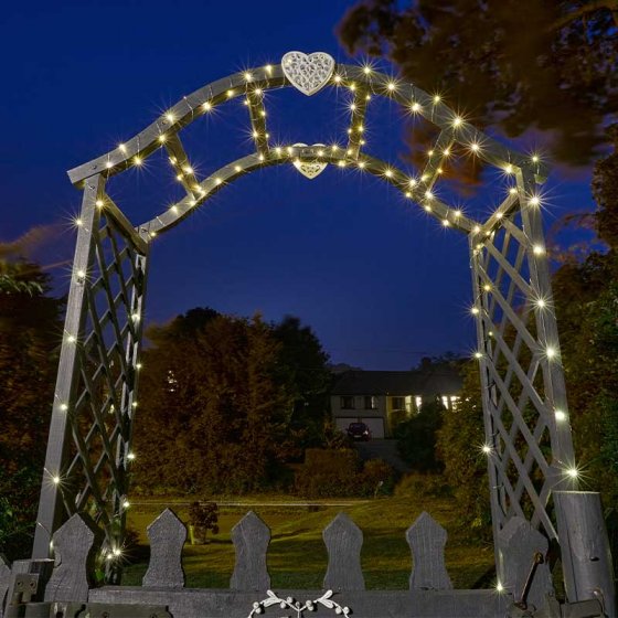 200 White LED Solar String Lights