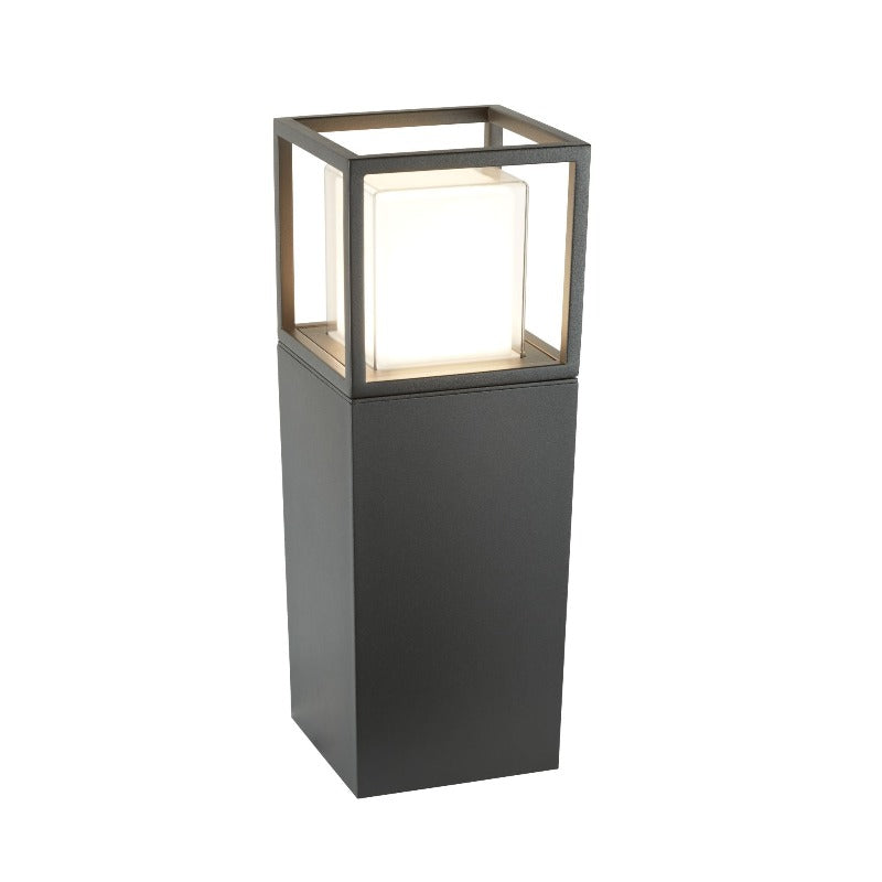 OUTDOOR LED POST LAMP, DARK GREY, WHITE/CLEAR POLYCARBONATE DIFFUSER