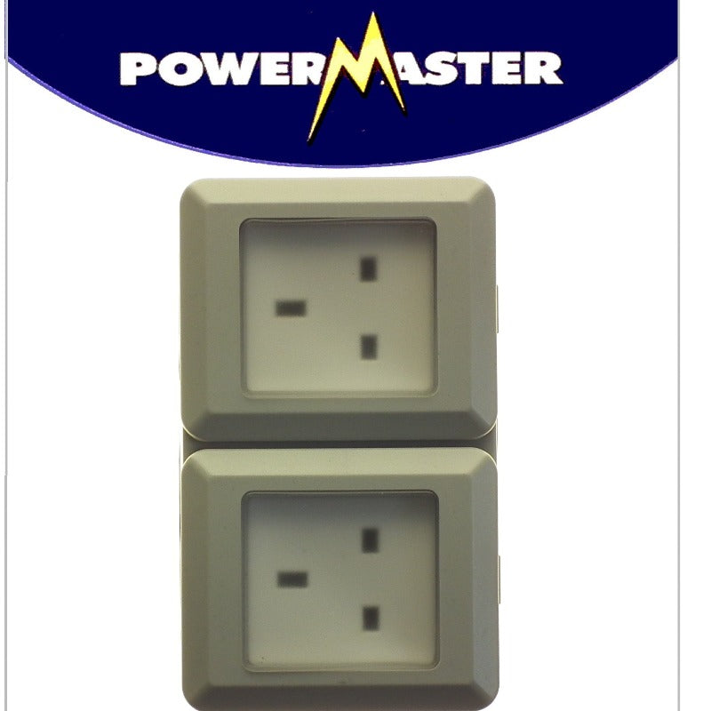 POWERMASTER ELECTRICAL 2 GANG OUTDOOR DAMP PROOF SOCKET IP55