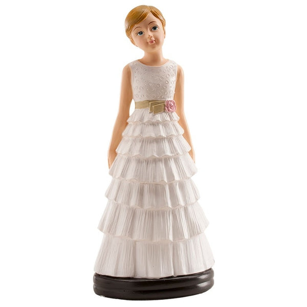 Communion Girl "Lucia" with Tiered Dress and Flower