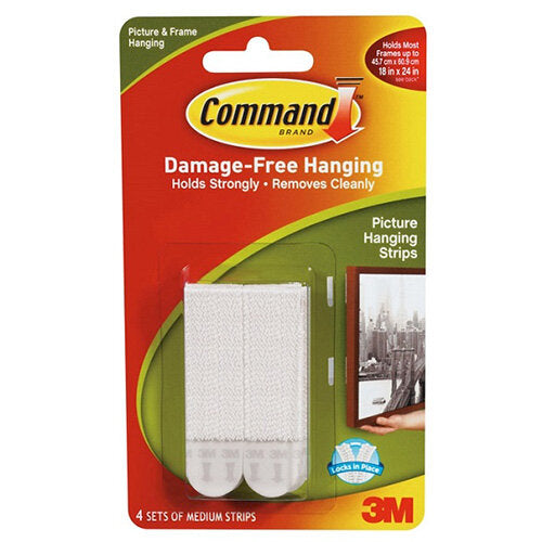 3M Command Medium Picture Hanging Strips Pk4