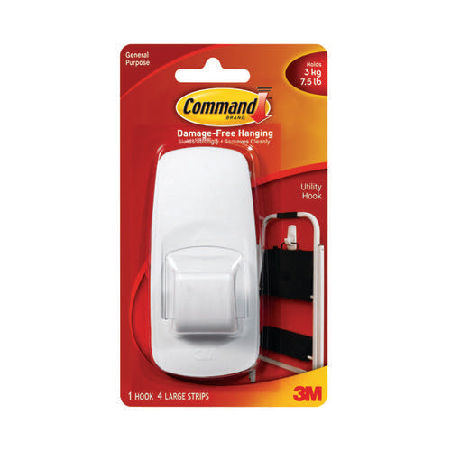 3M Command Adhesive Jumbo Hook With Command Strips