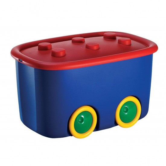 KIS Funny Box 46L Lidded Toy Storage Box on Wheels