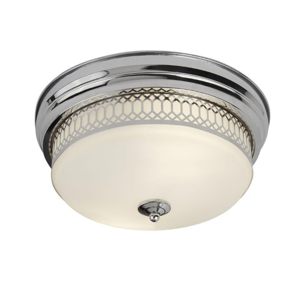 EDINBURGH 2LT CEILING FLUSH Light - CHROME & ACID GLASS, IP44