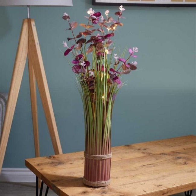 In-Lit Artificial Bouquet - Eucalyptus - Violet 70 cm