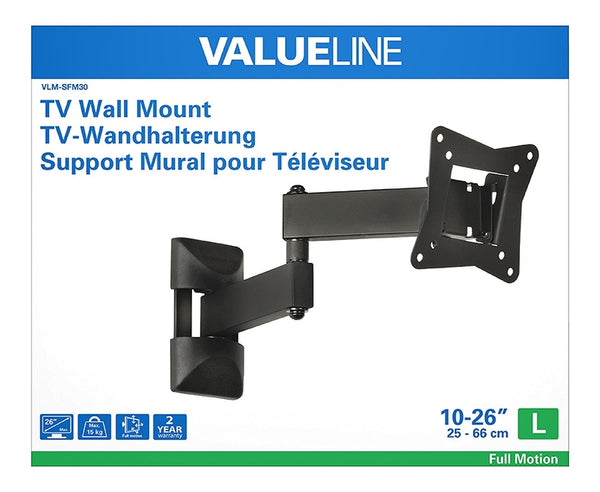 Valueline TV Full Motion Wall Mount 10" to 26"