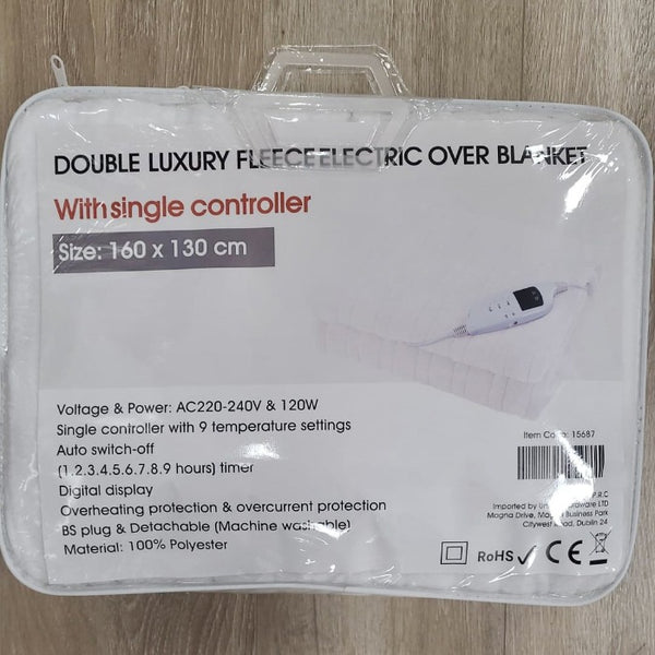 Double Luxury Fleece Electric Heated Over-Blanket