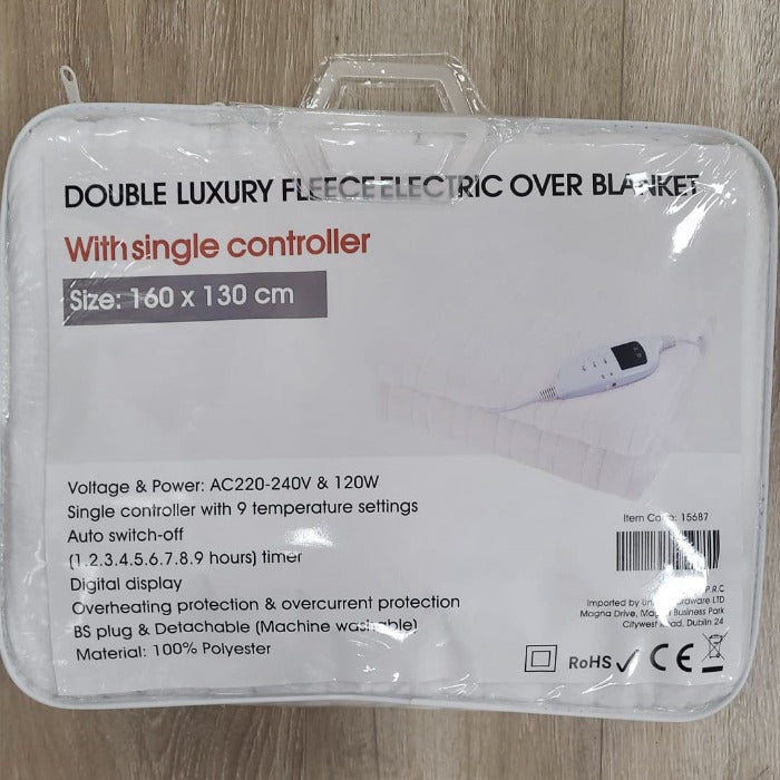 Double Luxury Fleece Electric Heated Over-Blanket
