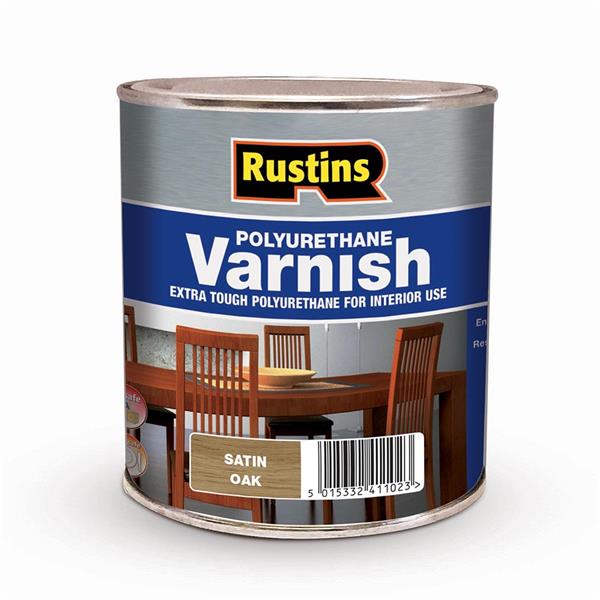 Rustins Polyurethane Clear Varnish - Satin Oak