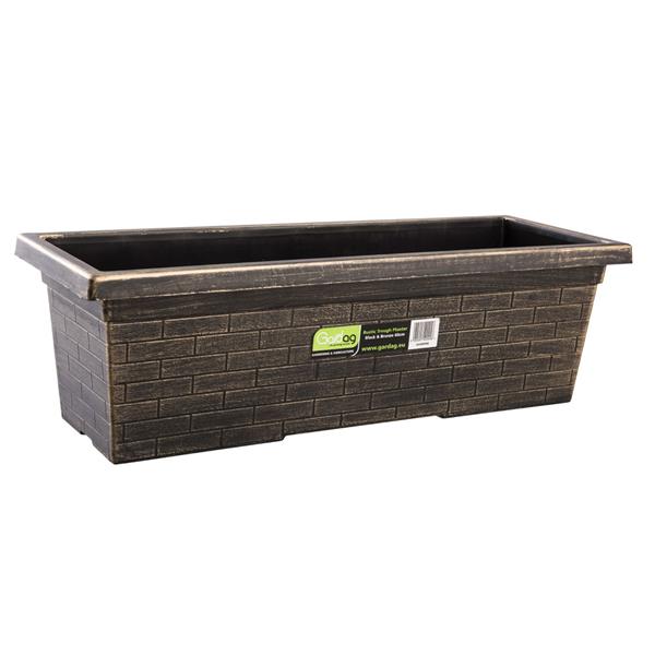 Gardag Rustic Trough Planter Window Box 60cm - Black & Bronze