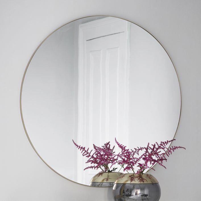 Hayle Round Mirror - Champagne