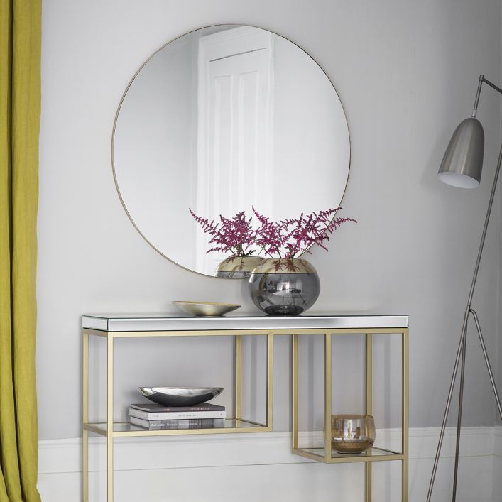 Hayle Round Mirror - Champagne