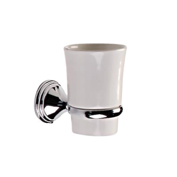 Tema Arno Tumbler Holder Chrome With Ceramic Tumbler