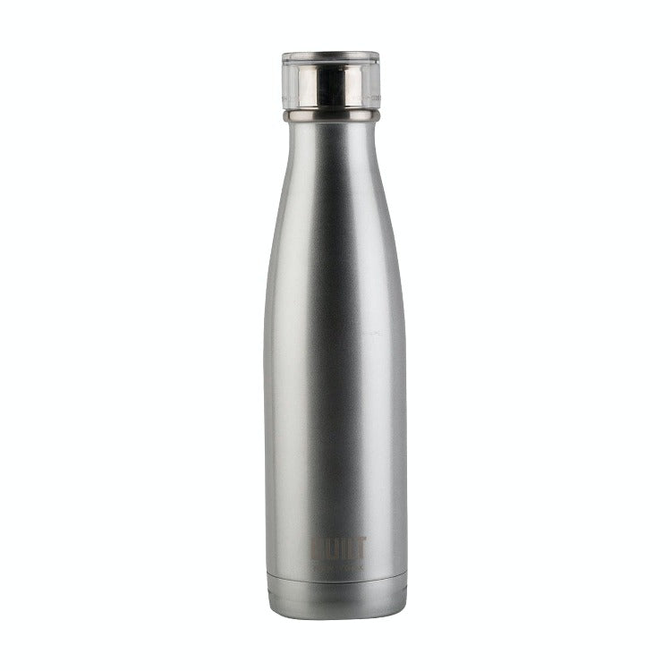 BUILT 480ml Double Walled Stainless Steel Water Bottle Silver