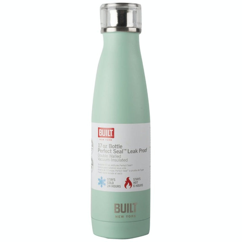 BUILT 480ml Double Walled Stainless Steel Water Bottle Mint