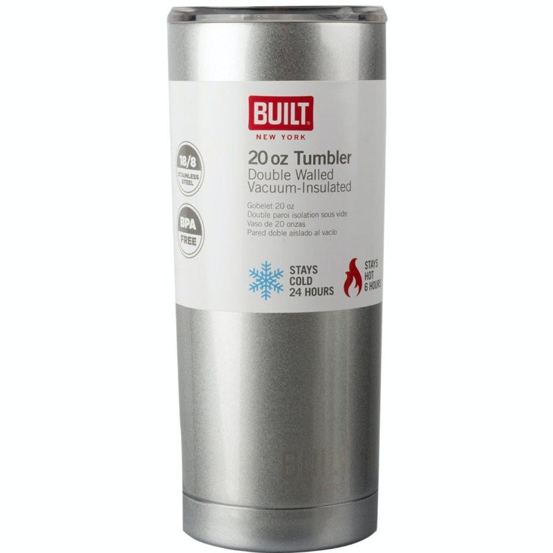 Built 590ml Double Walled Stainless Steel Travel Mug Silver
