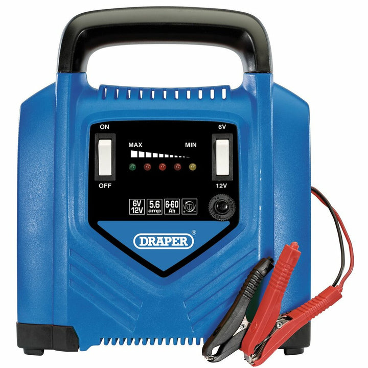 Draper 6V/12V Portable Battery Charger, 5.6A