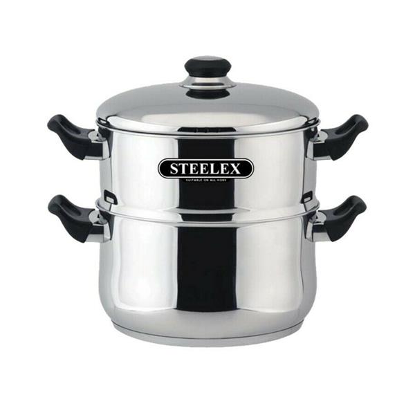 Steelex 2 Tier 20cm Stainless Steel Steamer