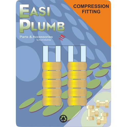 Easi Plumb Brass Compression Olive Pipe Fittings 1/2in - 10 Pack