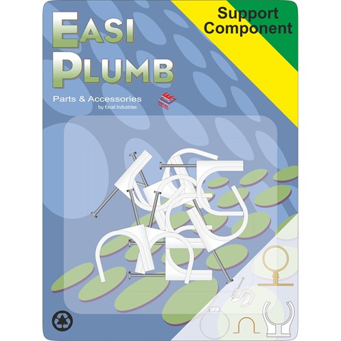 Easi Plumb White Nail Pipe Clips 15mm