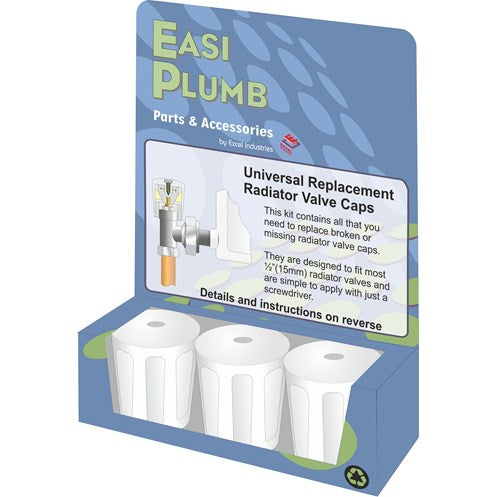 Easi Plumb Universal Replacement Radiator Valve Caps 3 Pack