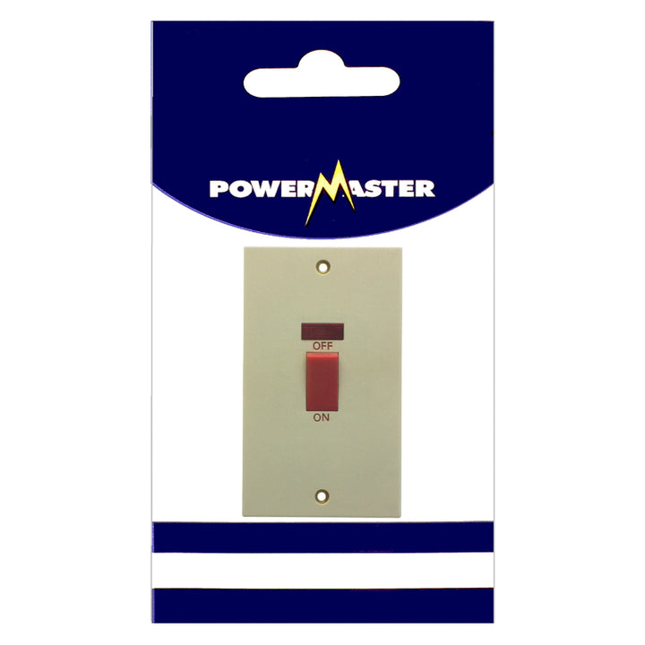 Powermaster Electrical 2 Gang 45 Amp Cooker Switch with Neon Light