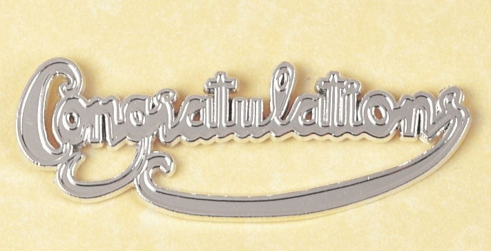 Silver Congratulations Cake Decoration