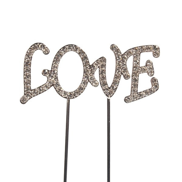 Diamante "Love" Cake Decoration