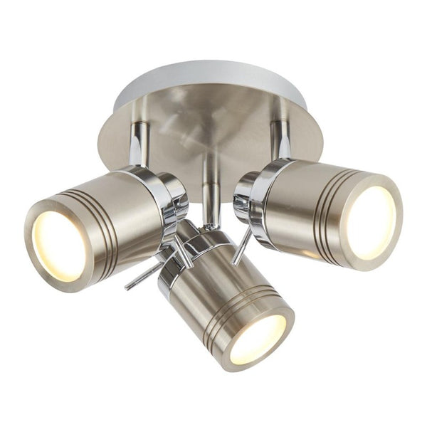 SAMSON 3 LIGHT ROUND SPOTLIGHT - SATIN SILVER, IP44
