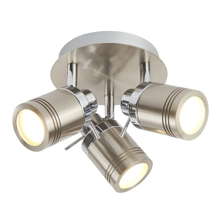 SAMSON 3 LIGHT ROUND SPOTLIGHT - SATIN SILVER, IP44