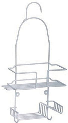 Shower White PVC Caddy with Hook