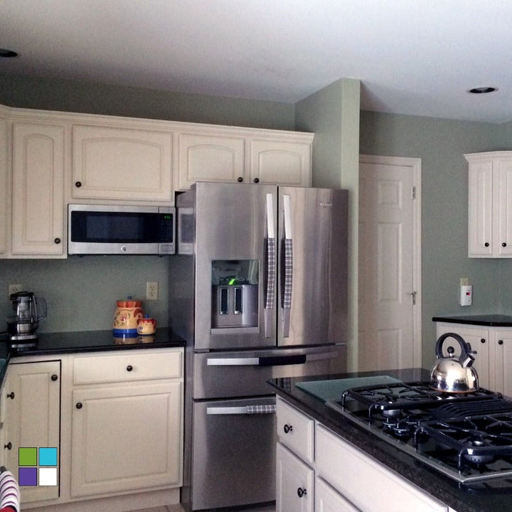 Off White Beyond Paint. All In One Paint for kitchen cabinet presses by Paint Online.