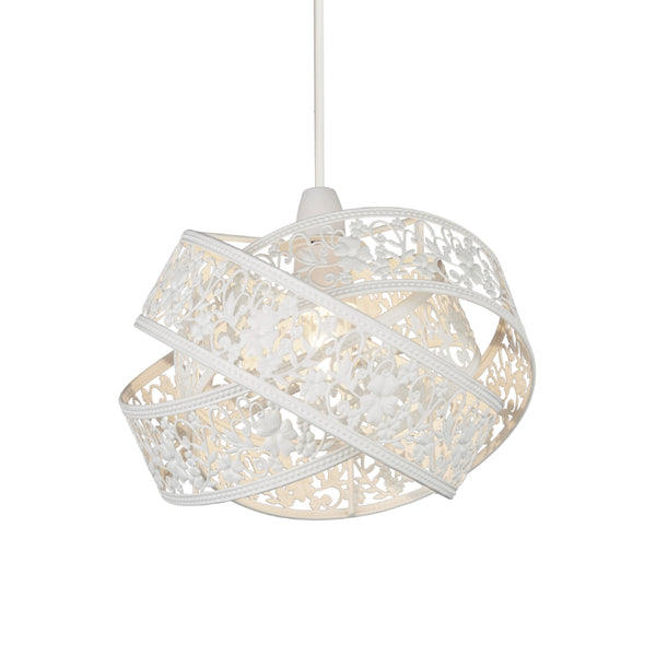 Matt White 3 Layer Ball Fretwork Shade Non Electric Pendant