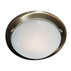 IP44 CHROME LED FLUSH LIGHT WITH FROSTED GLASS SHADE