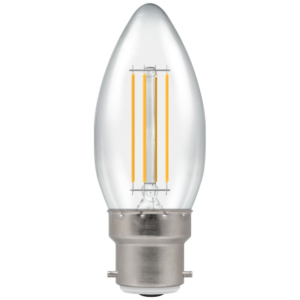 5W Dimmable LED Candle Filament Clear BC-B22d Warm White Bulb