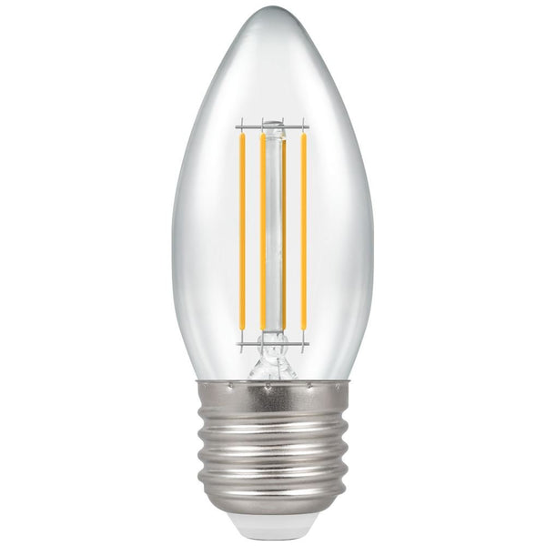 5W Dimmable LED Clear Candle Filament ES-E27 Warm White Bulb