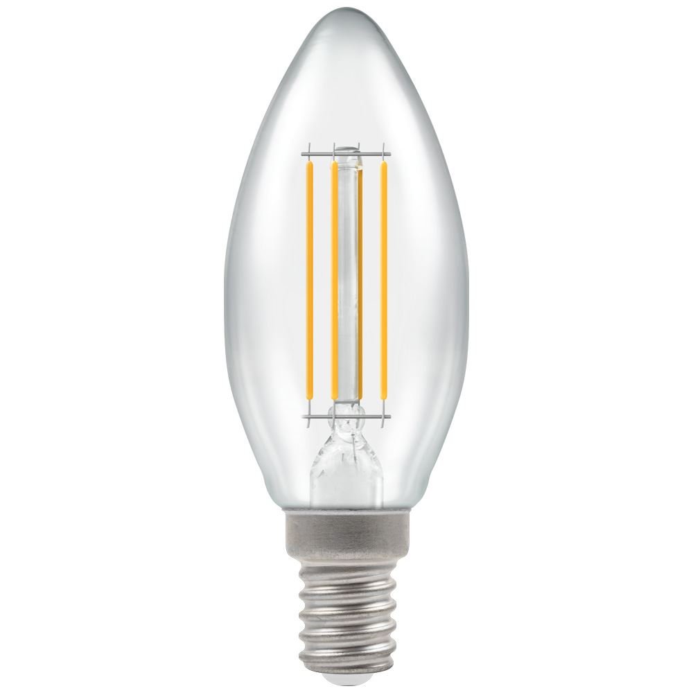 5W Dimmable LED Clear Candle Filament SES-E14 Warm White Bulb