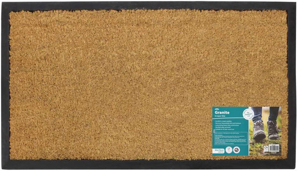JVL Plain Granite Design Tufted Coir Rubber Base Door Mat