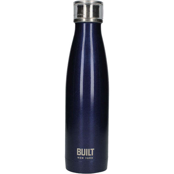 Built 500ml Double Walled Stainless Steel Water Bottle Midnight Blue