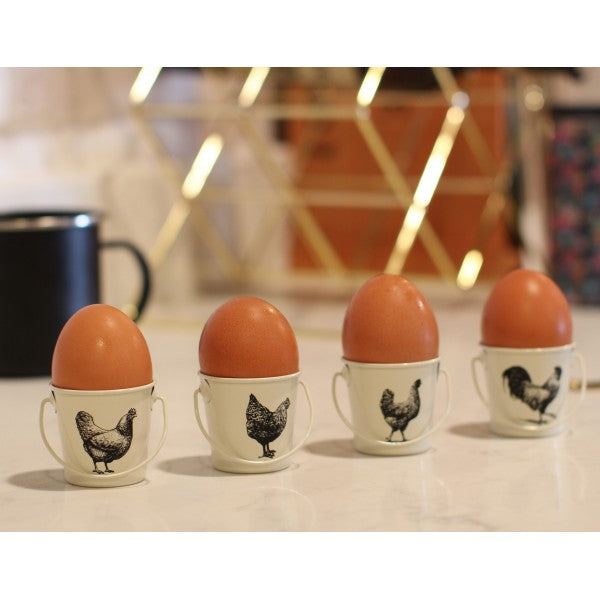 Set of 4 Bucket Egg Cups Cockerel Smyth's Homevalue
